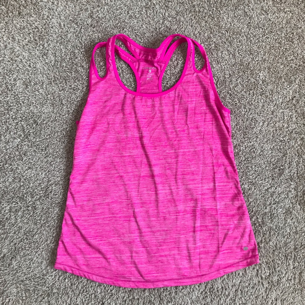 Bright pink racerback quick-dry athletic tank